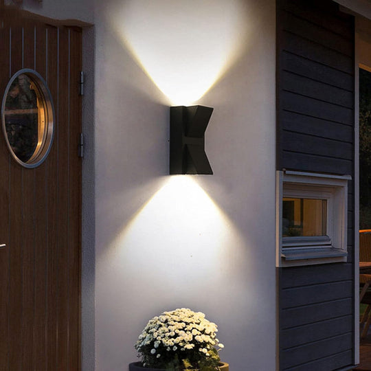 Venkovní a vnitřní nástěnné LED světlo, 6W, 2 zdroje x 5W, IP65, ABS, černá, 3000K, AX100/2BK Venkovní nástěnné světlo Výchozí název Alessandro Design