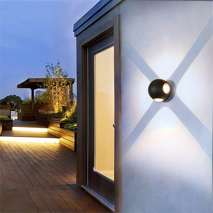 LED nástěnné svítidlo AX240, venkovní, 4 zdroje, 4W, černé, 3000K