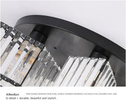 Sasha Moderní klasický lustr, LC117/5BK, 5x E27, kov a křišťál, černá, stínidlo