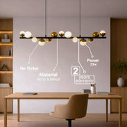 Aurion 29W akrylový LED závěsný lustr s dálkovým ovládáním, stmívatelný, černé zlato, kov a akryl