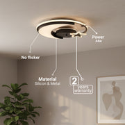 LED lustr s dálkovým ovládáním ALYONA 44W, Měsíc a hvězda, Studené/Teplé/Neutrální světlo, Stmívatelné, Černá