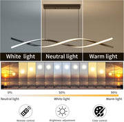 Závěsný LED lustr s dálkovým ovládáním, FLUX, 27W, 115cm, studené/teplé/neutrální světlo 3000K/4000K/6000K, stmívatelný, černý, nastavitelná výška, kov a silikon