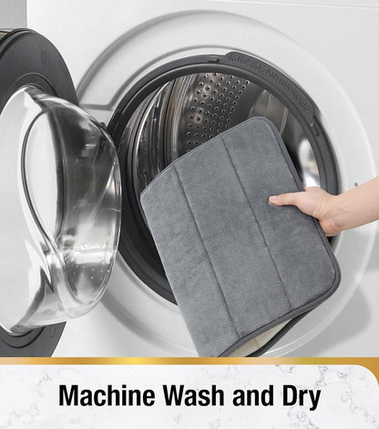 Sada 3 koupelnových předložek, 50x40 cm, modrá, protiskluzová