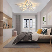 LED lustr s dálkovým ovládáním SAKURA 60W, 5 okvětních lístků, Studené/Teplé/Neutrální světlo, Stmívatelné, Bílá