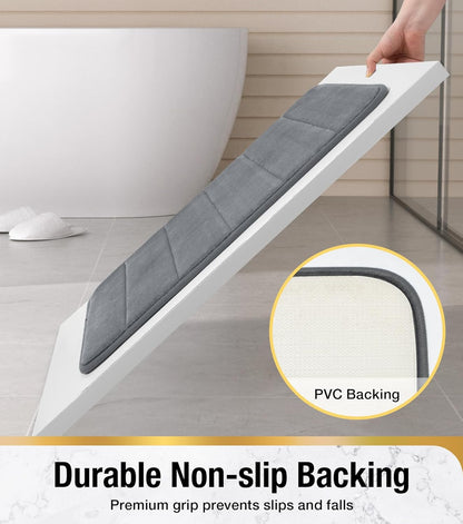 Sada 3 koupelnových předložek, 50x40 cm, modrá, protiskluzová