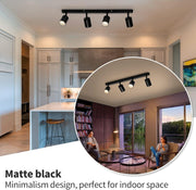 Moderní klasický lustr, LC500/4BK s lineárním projektorem, 4XGU10, kov, černý