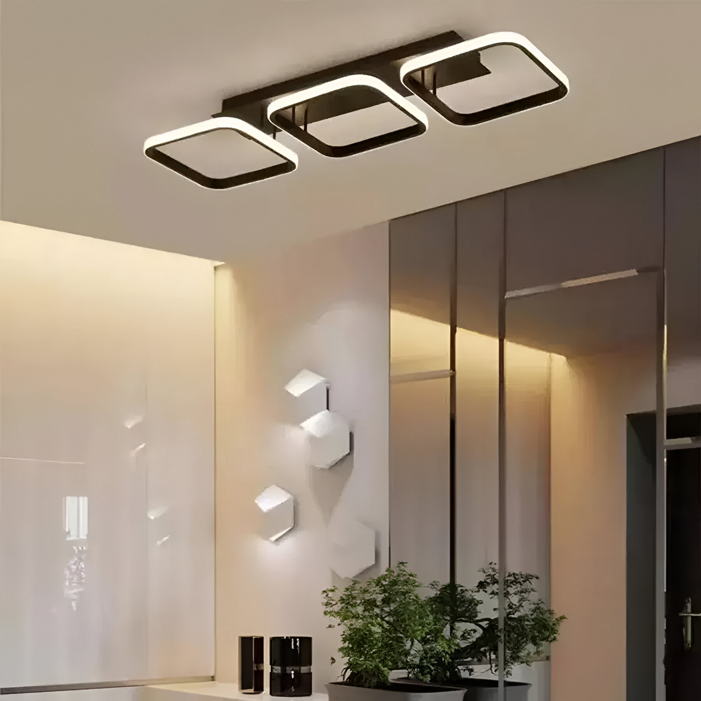 LED LED Vertex Grid Palal, 32W, 3 čtverce studené/horké/neutrální světlo, černá