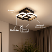 VERTEX Matrix LED lustr překrývající kosočtverce, kovové rámy, 24W, 2 kosočtverce, studené/teplé/neutrální světlo 3000K/4000K/6000K, černá, kov a silikon