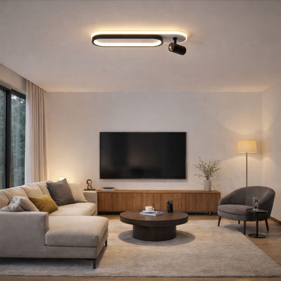 LED lustr s nastavitelným projektorem FISSO Camilla 49W, světlo 3000/4000/6000k, černý