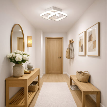 VERTEX Matrix LED lustr, překrývající se diamanty, kovové rámy, 11W, 2 diamanty, studené/teplé/neutrální světlo 3000K/4000K/6000K, bílá