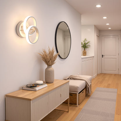 LED lustr VERTEX CIRCULA 21W, 2 kruhy, kovové rámy, studené/teplé/neutrální světlo, bílá