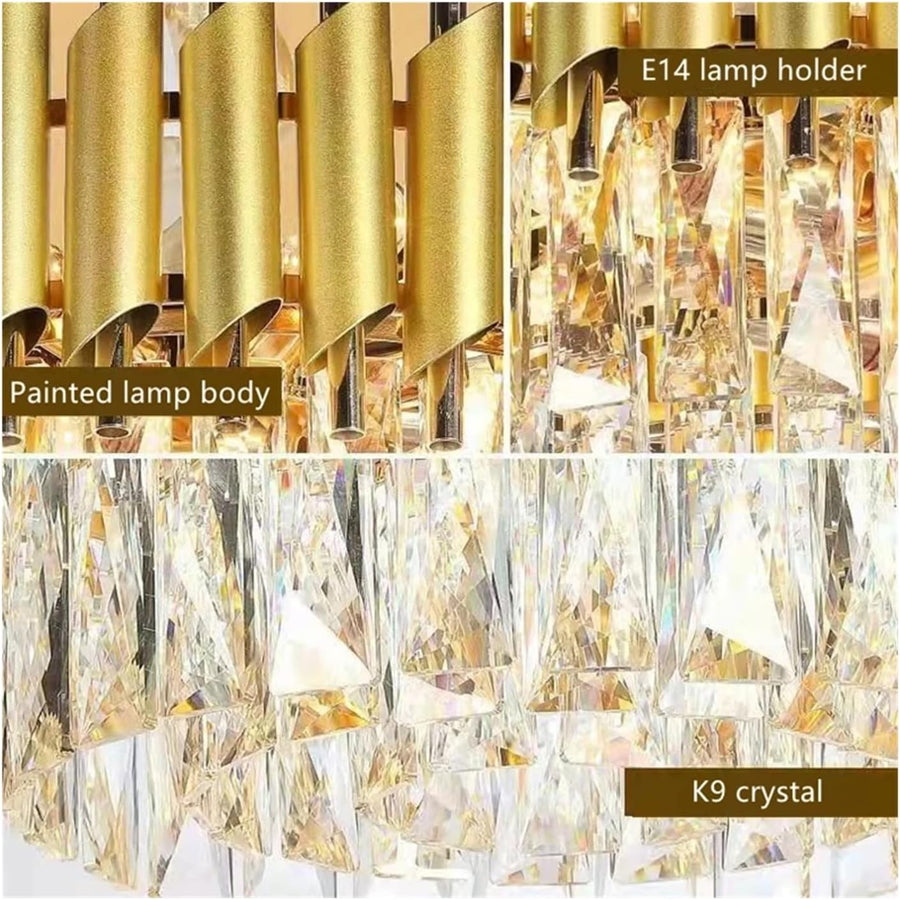 VERSAILLES Supremo křišťálový lustr, CC900/800GD, 12xE14, průměr 80 cm, lesklé zlato, nastavitelná výška, kov a krystal