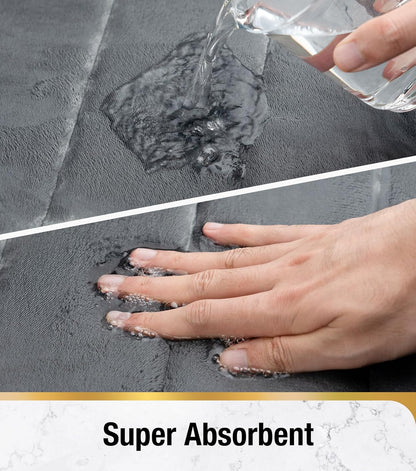 Sada 3 koupelnových předložek, 50x40 cm, modrá, protiskluzová