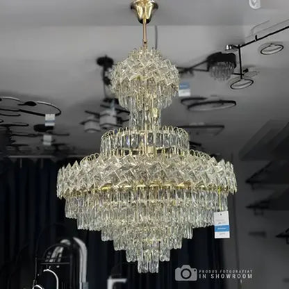 Junnut 21*E27 Chandier, Crystal and Metal, Golden