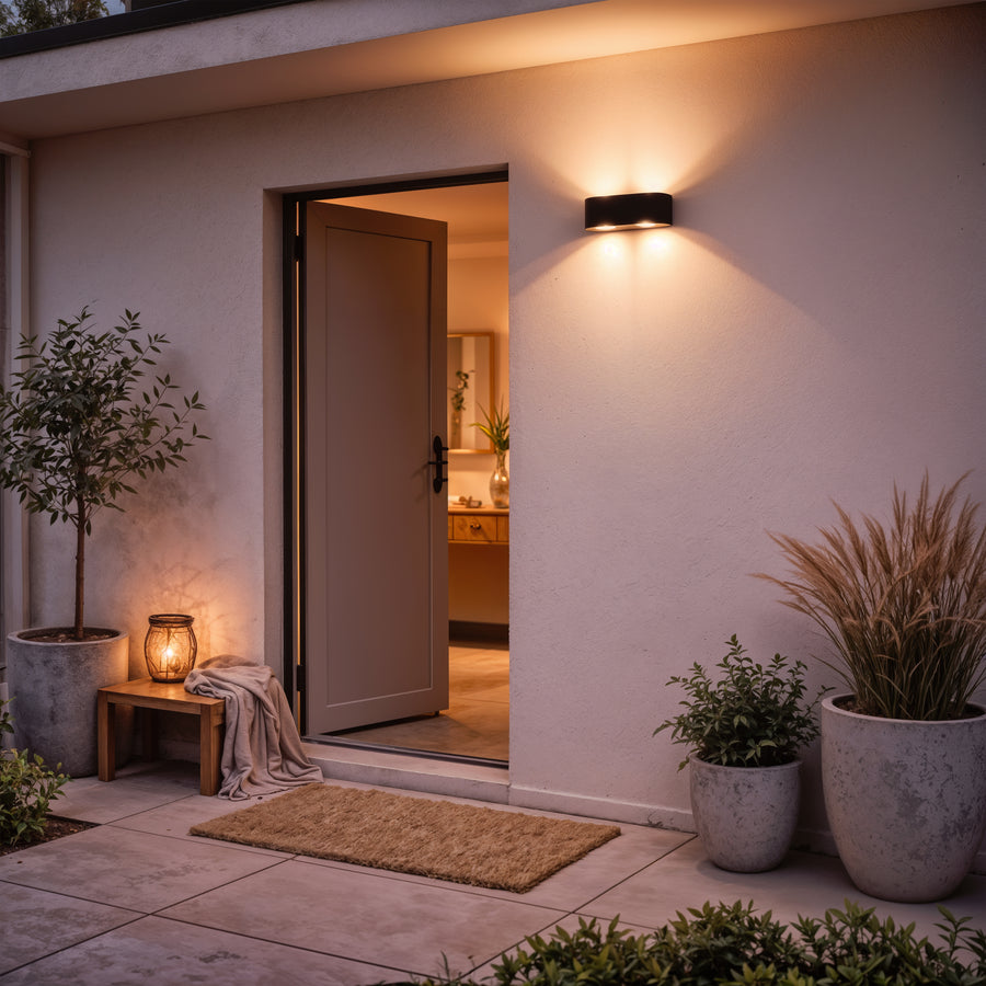 Vnější nástěnné LED svítidlo Ellis, 6W, 6 světelných zdrojů, teplé světlo, černá