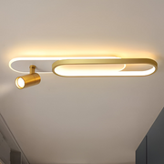 LED lustr s nastavitelným projektorem FISSO Camilla, 48W, studené/teplé/neutrální světlo 3000K/4000K/6000K, lesklé zlato, kov a akryl