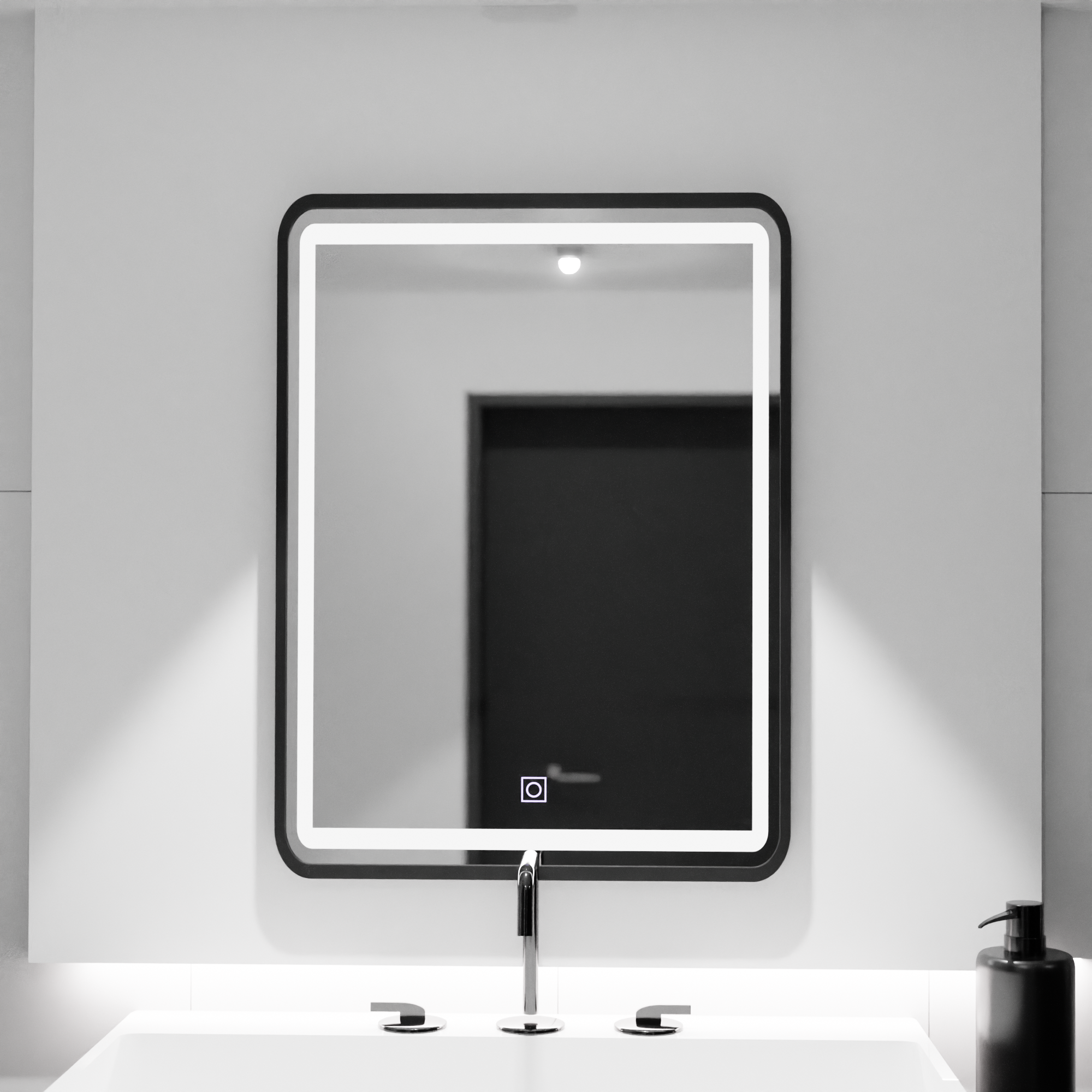 Zrcadlo LED obdélníkový 60x80 cm ombe základní dotek