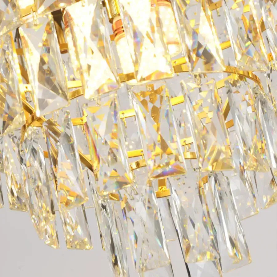 Crystal Chanderier Versailles Noble 4xe14, průměr 40 cm, lesklý a bílý zlato, nastavitelná výška