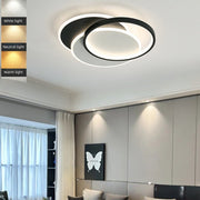 LED lustr s geometrií Chiara s dálkovým ovládáním, 120 W, 3 kruhy, studené/horké/neutrální světlo, nestabilní, černé