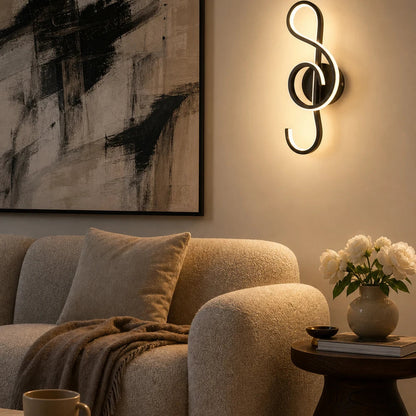 LED nástěnná lampa Key Sol 34W studená/teplá/neutrální světlý černý kov
