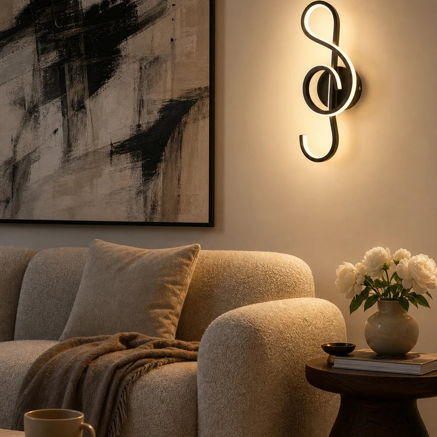 LED nástěnná lampa Key Sol 34W studená/teplá/neutrální světlý černý kov