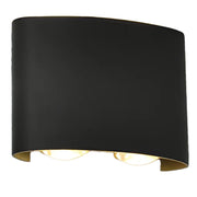 Venkovní a vnitřní nástěnné LED svítidlo, 4 zdroje x 1W, IP65, ABS, černá, 3000K