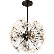 PETERHOF Křišťálový lustr Elegance, Ø50cm, 18x G4, Průměr 49cm, Černá