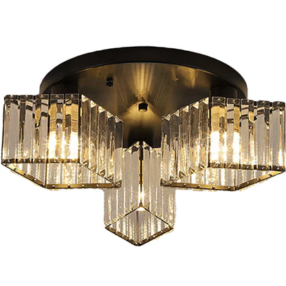 Sasha Moderní klasický lustr, LC117/3BK, 3x E27, kov a křišťál, černá, stínidlo