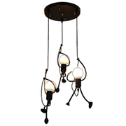 MODERNÍ Lustr, Kyvadlový typ, FANTASIA, Figurka, 3xE27, Nastavitelná výška, Černá