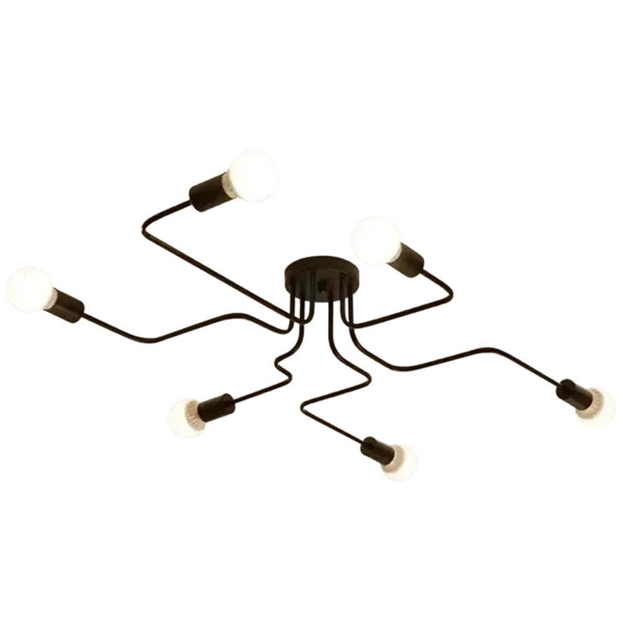 Modernistický lustr Hexa 6, 6x E27, černý, moderní design