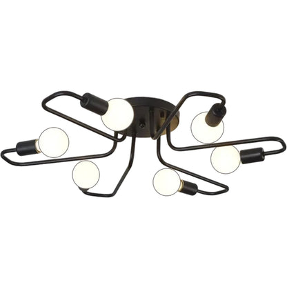 Modernistický lustr Hexa 6, 6x E27, černý, moderní design