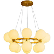 Komorový lustr LOFT, 15x G9, bílé zlato, kov, nastavitelná výška, moderní