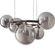 Lustr s kulatým stínidlem, VENERE Zodiaco, 1 kruh 5xG9, kov, černý, nastavitelná výška