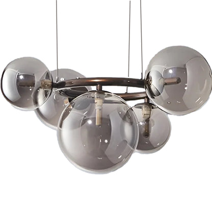 Lustr s kulatým stínidlem, VENERE Zodiaco, 1 kruh 5xG9, kov, černý, nastavitelná výška