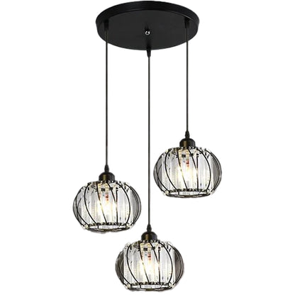 Lustr Monica, 1 X E27, černý, kov / sklo