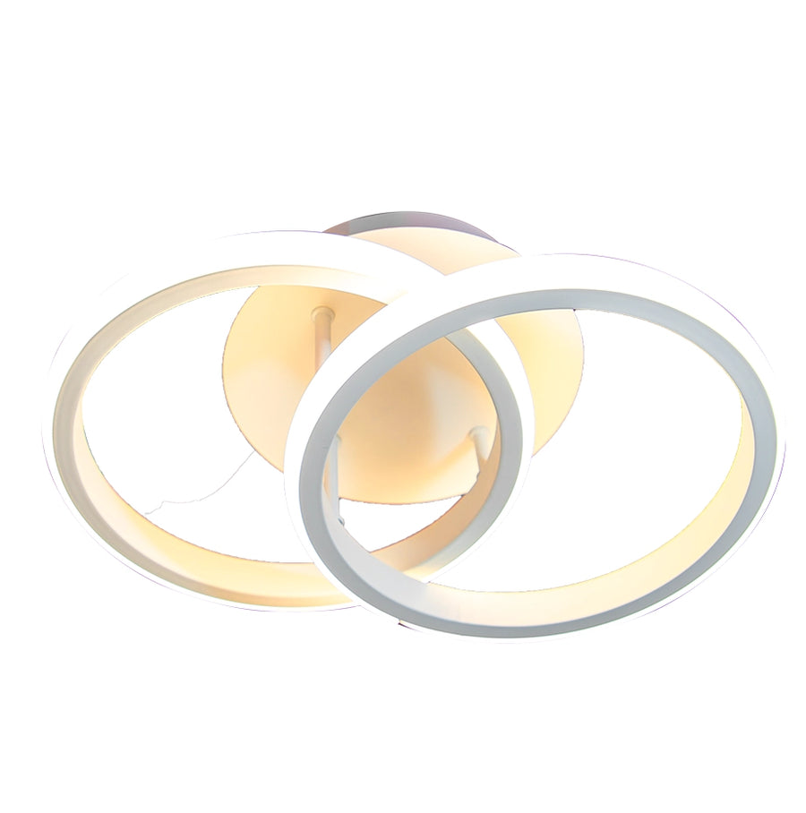 LED lustr VERTEX CIRCULA 21W, 2 kruhy, kovové rámy, studené/teplé/neutrální světlo, bílá