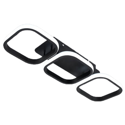 LED lustr VERTEX 34W, 3 čtvercové, lineární, studené/teplé/neutrální světlo, černý