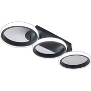 ELIO LED lustr 24W, 3 kruhy, lineární, studené/teplé/neutrální světlo, černý