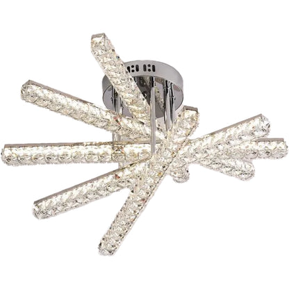 LED lustr s dálkovým ovládáním LUELLA 79W 5 Elements, Lineární, Studené/Teplé/Neutrální světlo, Stmívatelné, Stříbrné