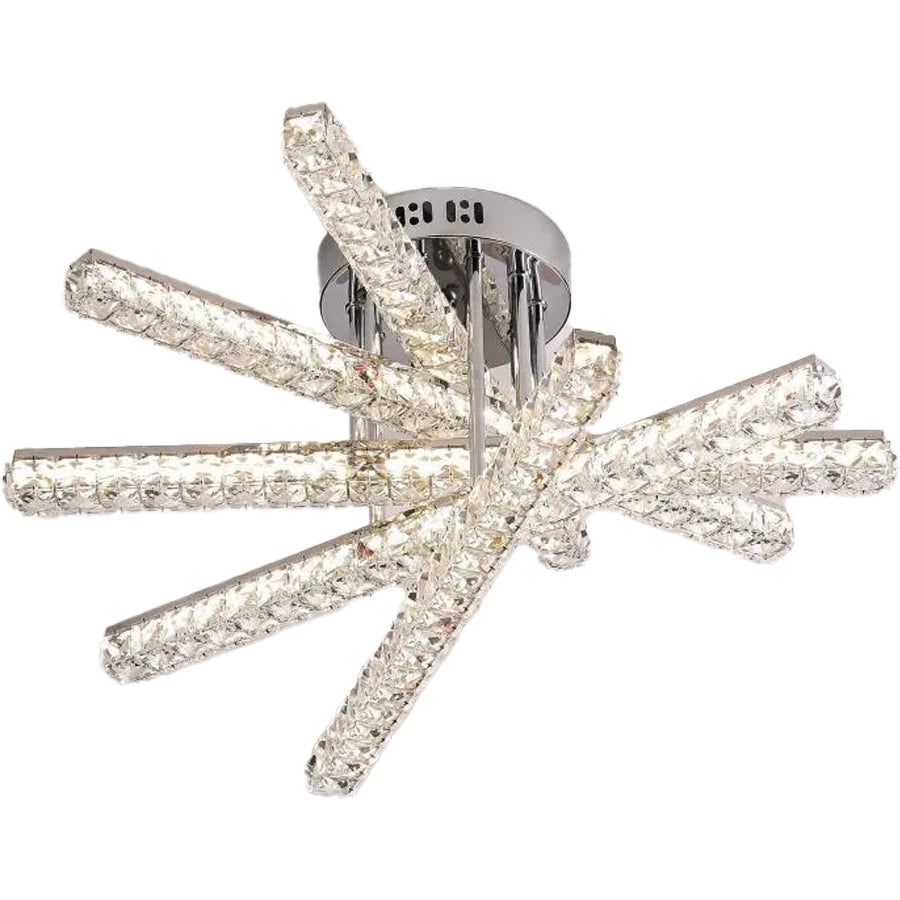 LED lustr s dálkovým ovládáním LUELLA 79W 5 Elements, Lineární, Studené/Teplé/Neutrální světlo, Stmívatelné, Stříbrné