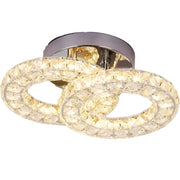 Lustra LED si cristal ZABINA 25W, 2 Cercuri, lumina Rece/Calda/Neutra, Crom Lucios Lustre LED Cristal Default Title Alessandro Design