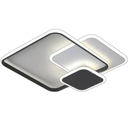 LED lustr s dálkovým ovládáním ANEMONA 71W, 3 čtverce, studené/teplé/neutrální světlo, stmívatelné, černá