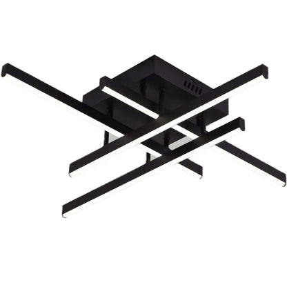 LED lustr s dálkovým ovládáním LINEX, 52W, 4 prvky, lineární, studené/teplé/neutrální světlo, stmívatelný, černý