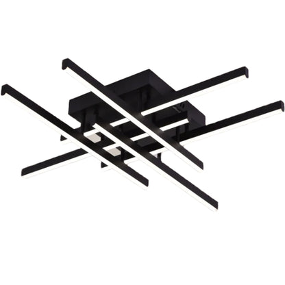 LED lustr s dálkovým ovládáním LINEX, 81W, 6 prvků, lineární, studené/teplé/neutrální světlo, stmívatelný, černý