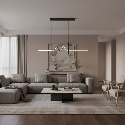 Závěsný LED lustr s dálkovým ovládáním DANNA 35W, studené/teplé/neutrální světlo, stmívatelný, černý, výškově nastavitelný