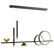 Závěsný LED lustr s dálkovým ovládáním DAMARA 44W, studené/teplé/neutrální světlo, stmívatelný, černý, výškově nastavitelný