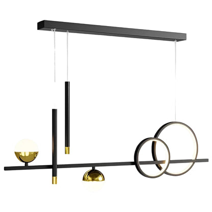 Závěsný LED lustr s dálkovým ovládáním DAMARA 44W, studené/teplé/neutrální světlo, stmívatelný, černý, výškově nastavitelný