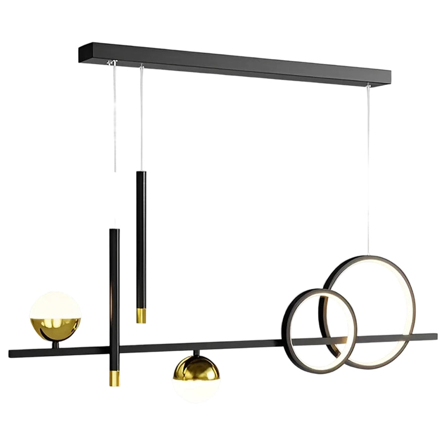 Závěsný LED lustr s dálkovým ovládáním DAMARA 44W, studené/teplé/neutrální světlo, stmívatelný, černý, výškově nastavitelný