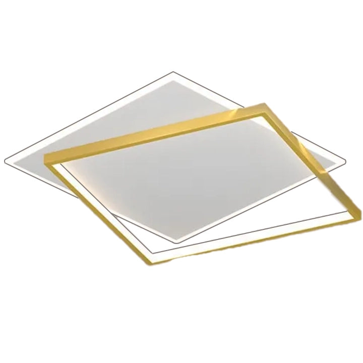 LED lustr s dálkovým ovládáním SOLARA 66W, 2 čtverce, studené/teplé/neutrální světlo, stmívatelné, bílé zlato