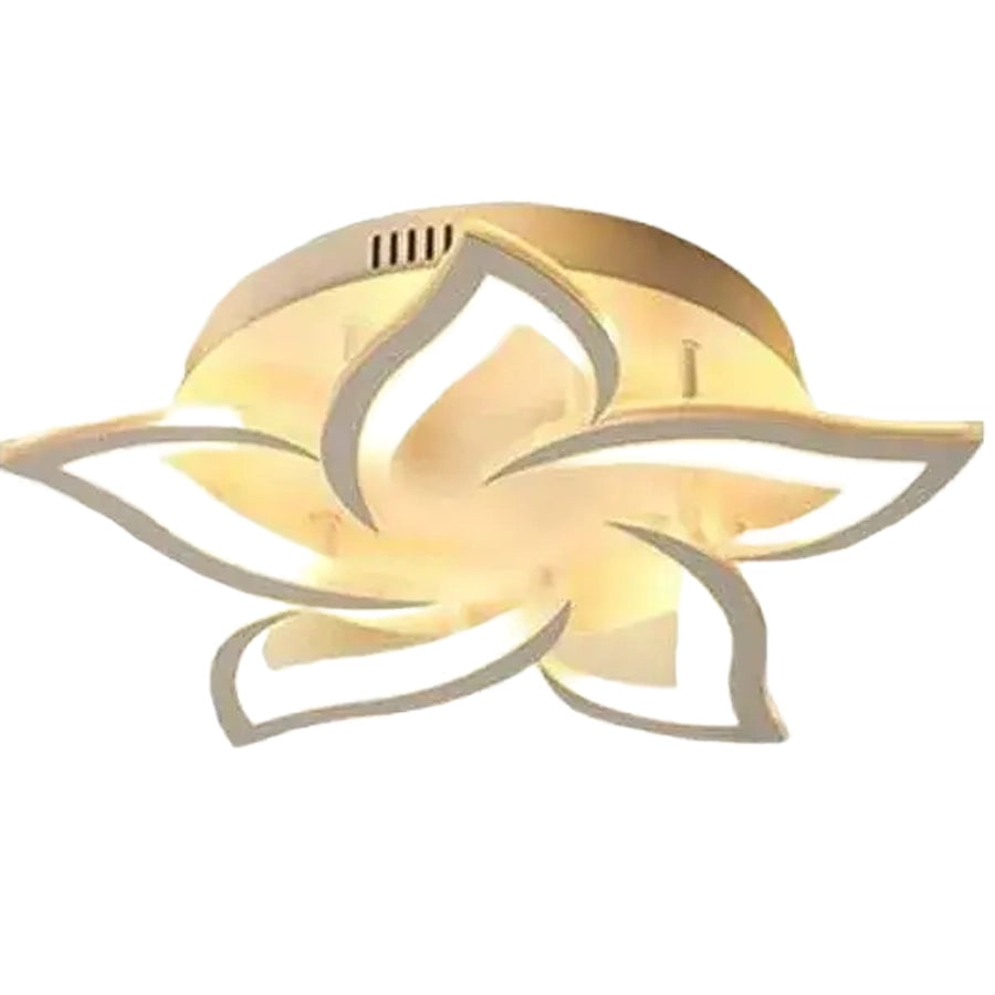 LED lustr s dálkovým ovládáním LOTUS 54W, 5 okvětních lístků, Studené/Teplé/Neutrální světlo, Stmívatelné, Bílá